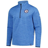 Pull à glissière quart de tour Authentic Pro Anniversary bleu pour hommes des Jets Winnipeg Fanatics