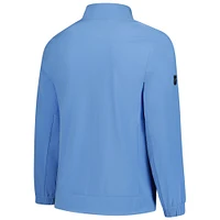 Veste d'entraîneur entièrement zippée bleu clair Fanatics pour homme Winnipeg Jets Anniversary