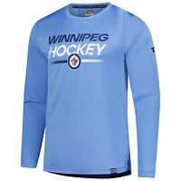 T-shirt à manches longues anniversaire bleu clair des Jets de Winnipeg Fanatics pour hommes