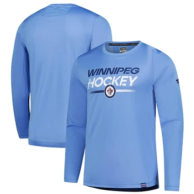 T-shirt à manches longues anniversaire bleu clair des Jets de Winnipeg Fanatics pour hommes