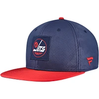 Casquette Snapback authentique Pro Rink des Jets de Winnipeg pour hommes Fanatics bleu marine/rouge