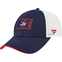 Men's Fanatics  Navy/White Winnipeg Jets Authentic Pro Game & Train Trucker Adjustable Hat