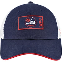 Men's Fanatics  Navy/White Winnipeg Jets Authentic Pro Game & Train Trucker Adjustable Hat