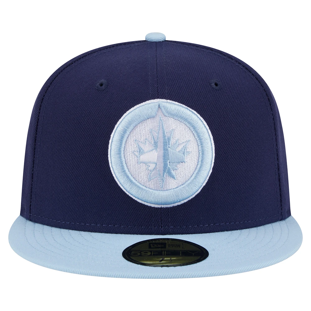 Men's New Era  Navy/Light Blue Winnipeg Jets Color Pack Two-Tone 59FIFTY Fitted Hat