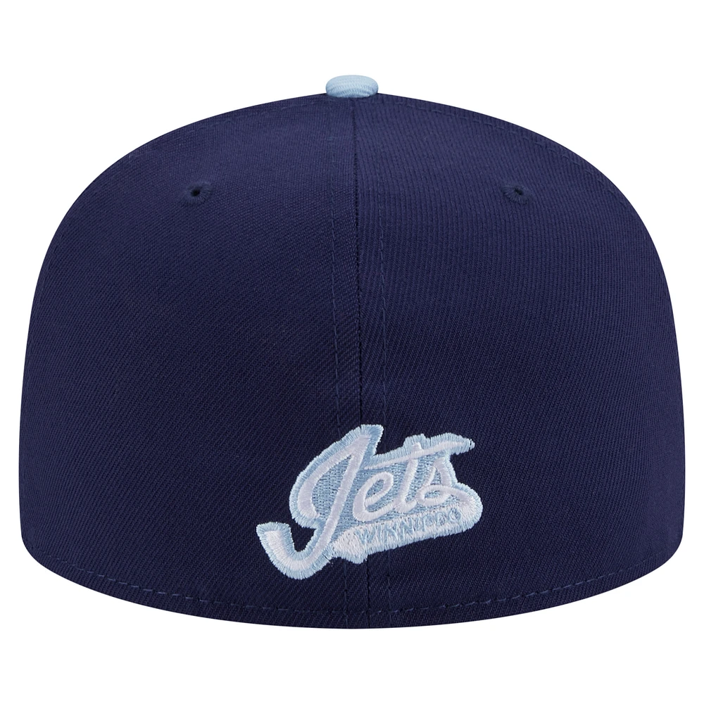 Men's New Era  Navy/Light Blue Winnipeg Jets Color Pack Two-Tone 59FIFTY Fitted Hat