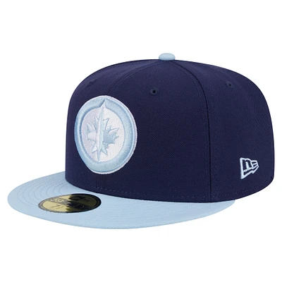 Men's New Era  Navy/Light Blue Winnipeg Jets Color Pack Two-Tone 59FIFTY Fitted Hat