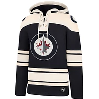 Men's '47  Navy Winnipeg Jets Superior Lacer Pullover Hoodie