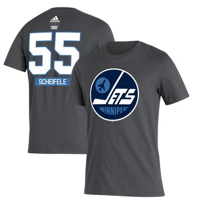 Men's adidas Mark Scheifele Gray Winnipeg Jets 2020/21 - Reverse Retro Name & Number T-Shirt