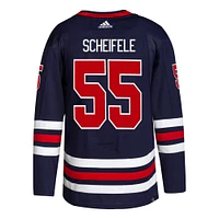 Maillot adidas Mark Scheifele pour hommes, bleu marine, Jets de Winnipeg, Alternate Primegreen, authentique