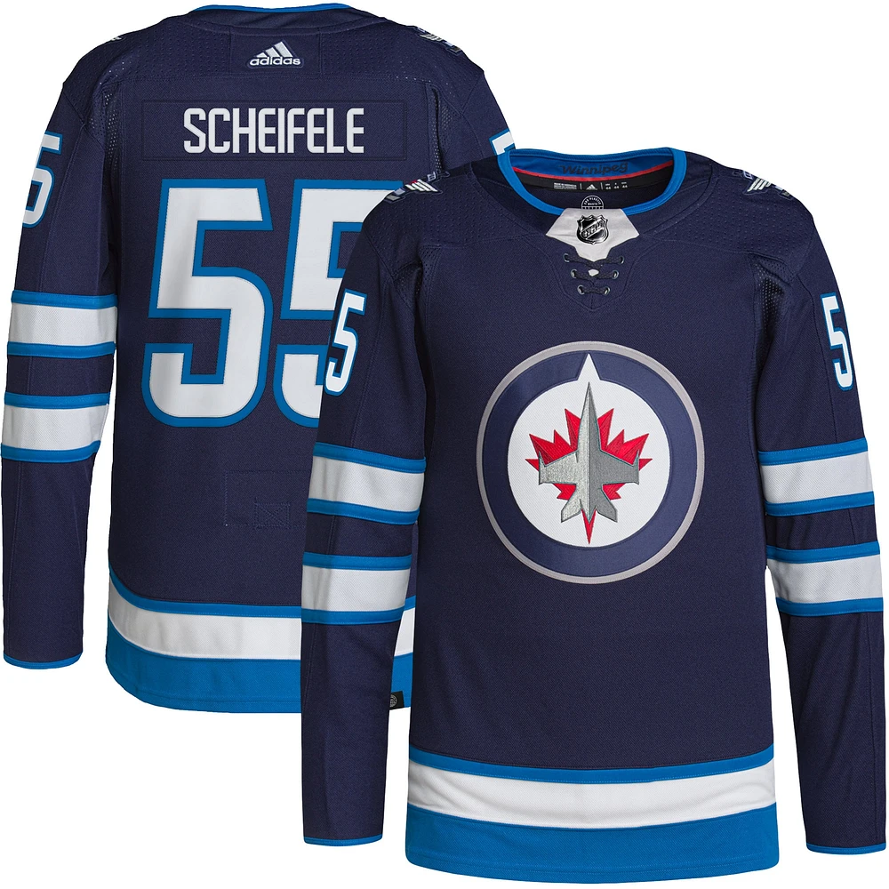 Maillot adidas Mark Scheifele pour hommes, bleu marine, Jets de Winnipeg, domicile Primegreen, authentique