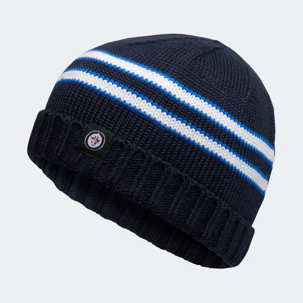 Fisherman des Jets de Winnipeg adidas pour homme - Bleu marine - Tuque en tricot à revers