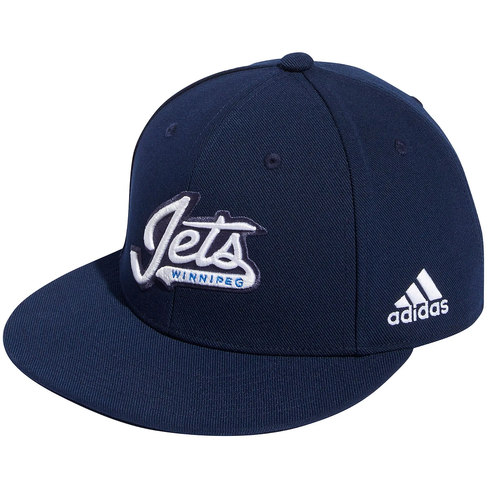 Équipe des Jets de Winnipeg adidas bleu marine pour homme - Casquette à bouton-pression