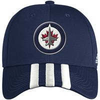 Men's adidas Navy Winnipeg Jets Three Stripe - Adjustable Hat