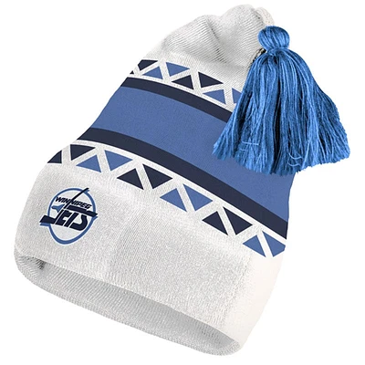 Adidas Winnipeg Jets Reverse Retro 2.0 pour homme - Blanc - Bonnet en tricot à pompon