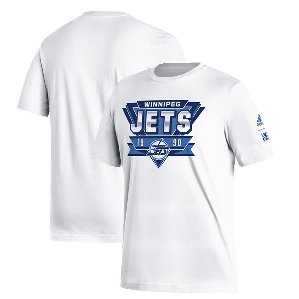 Adidas Winnipeg Jets Reverse Retro 2.0 pour homme - Blanc T-shirt