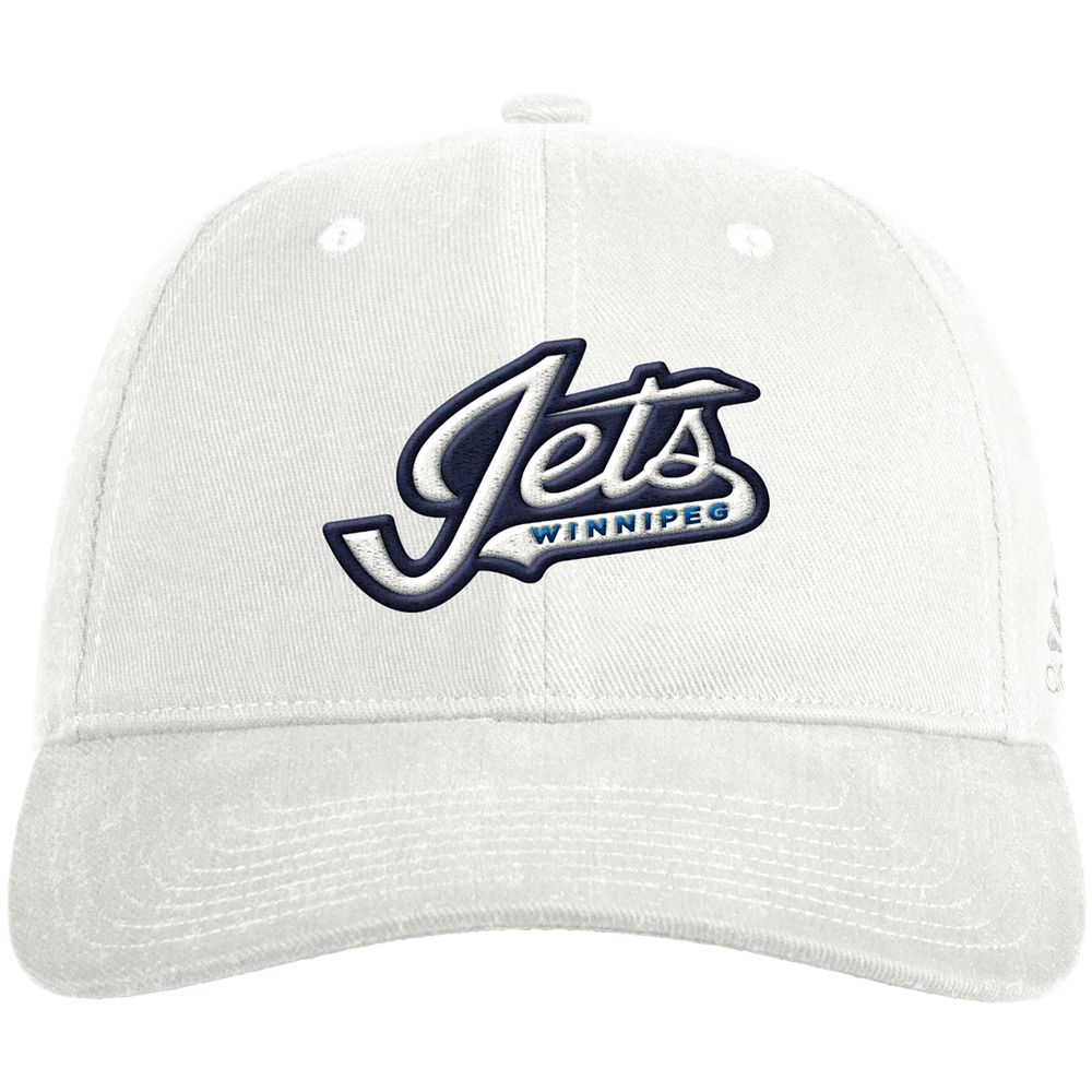 Men's adidas White Winnipeg Jets Washed Cotton - Flex Hat