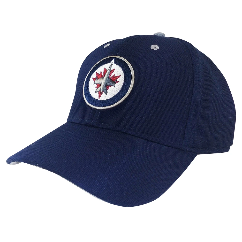 Casquette flexible principale E-Boss des Jets de Winnipeg la marine American Needle pour hommes