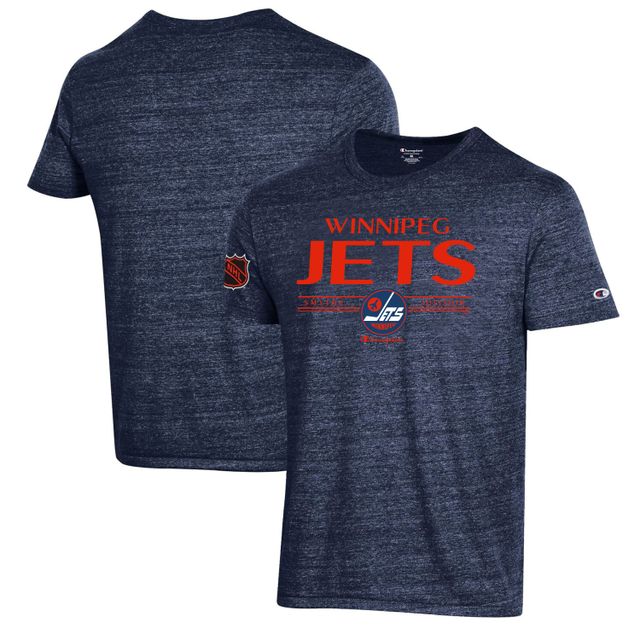 Champion Navy Winnipeg Jets pour homme - T-shirt triple mélange