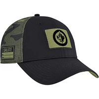 Men's Fanatics  Black/Camo Winnipeg Jets Authentic Pro Military Appreciation Adjustable Hat