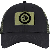 Men's Fanatics  Black/Camo Winnipeg Jets Authentic Pro Military Appreciation Adjustable Hat