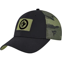 Men's Fanatics  Black/Camo Winnipeg Jets Authentic Pro Military Appreciation Adjustable Hat