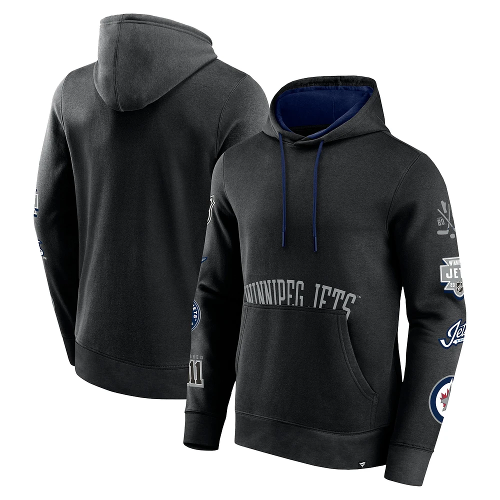 Men's Fanatics Black Winnipeg Jets Wild Winner Pullover Hoodie