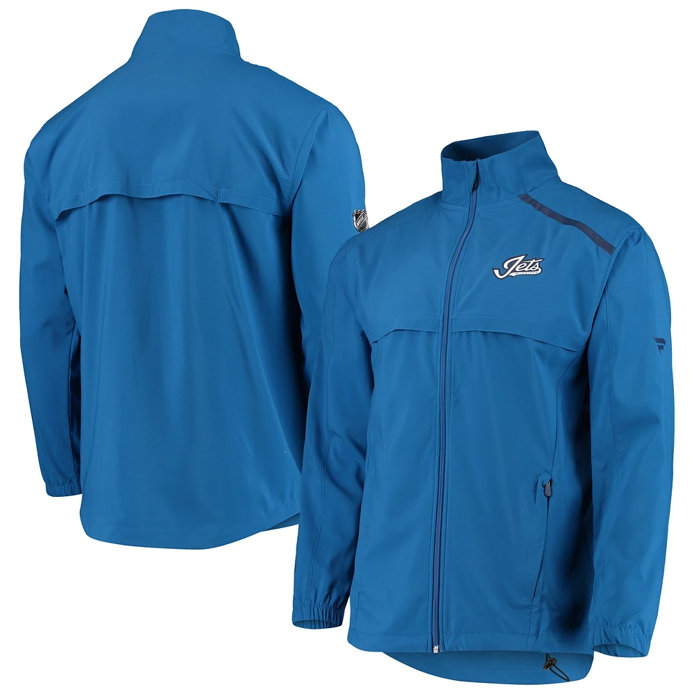 Veste bleue entièrement zippée avec logo alternatif des Jets de Winnipeg Fanatics pour hommes