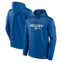 Sweat à capuche en molleton authentique bleu Fanatics des Jets de Winnipeg pour homme