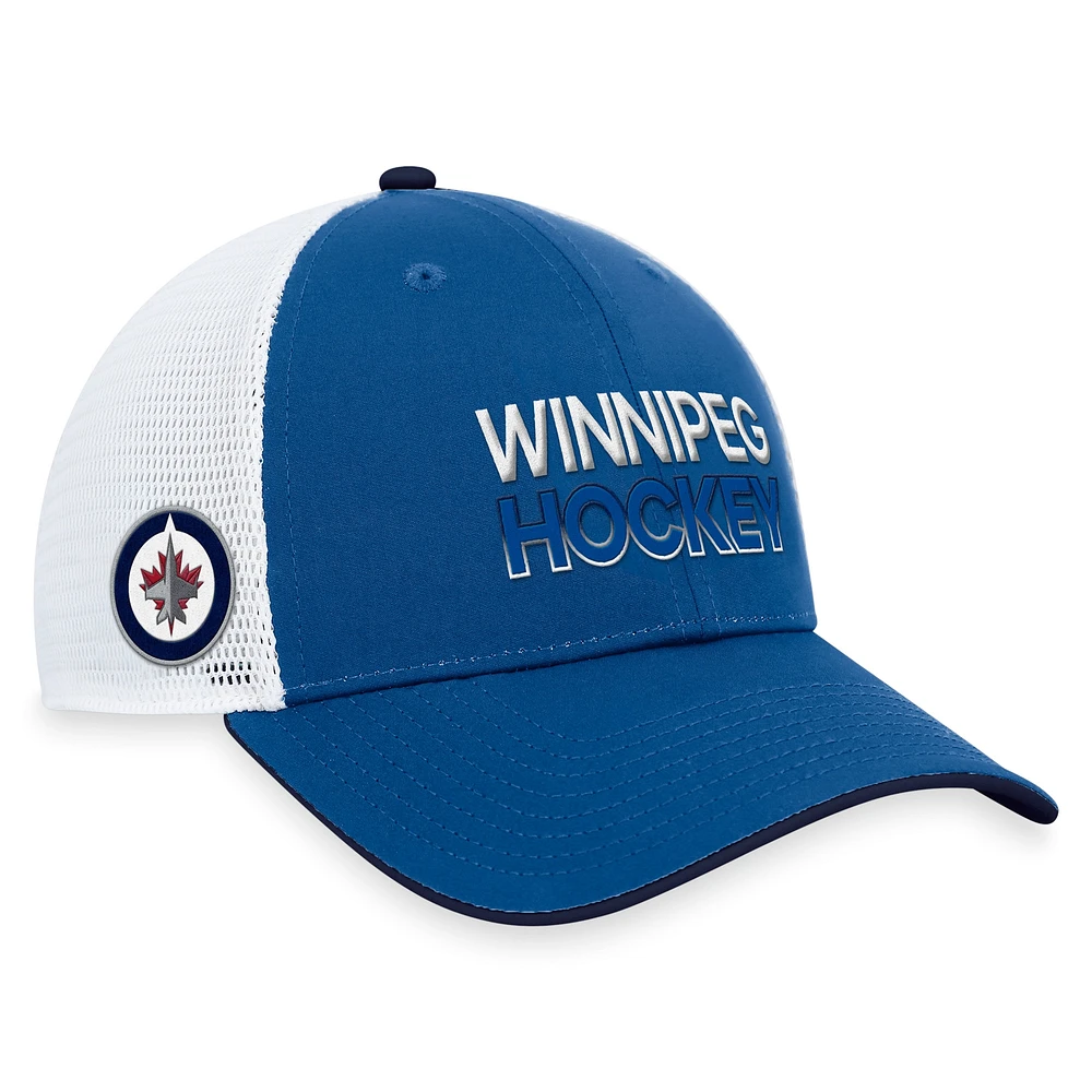 Men's Fanatics  Blue Winnipeg Jets Authentic Pro Trucker Adjustable Hat