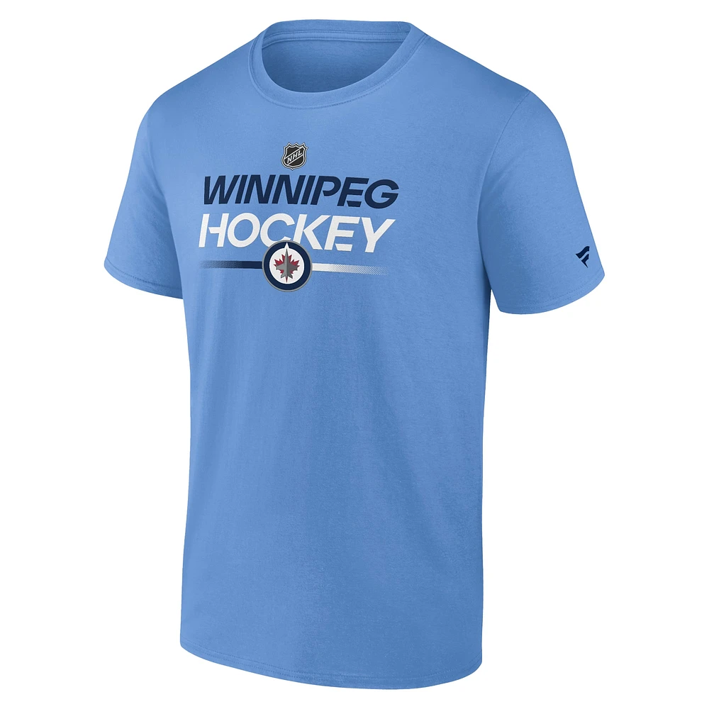 Men's Fanatics Blue Winnipeg Jets Authentic Pro Wordmark Alt Logo T-Shirt