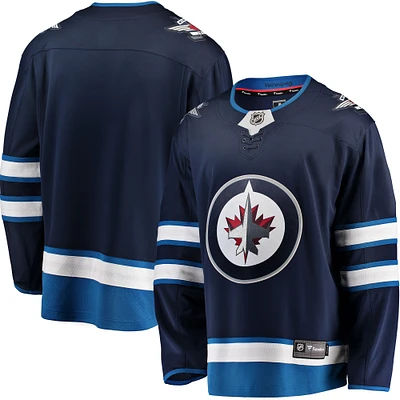 Maillot Breakaway Home Fanatics bleu pour hommes des Jets de Winnipeg