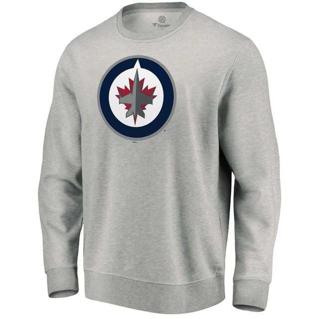 Winnipeg Jets Fanatics Branded Primary Logo Fleece Pullover Sweatshirt -  Gray