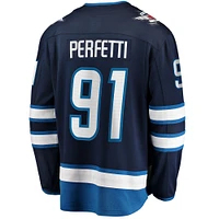 Joueur échappé à domicile des Jets de Winnipeg la marine Fanatics Cole Perfetti pour hommes - Maillot