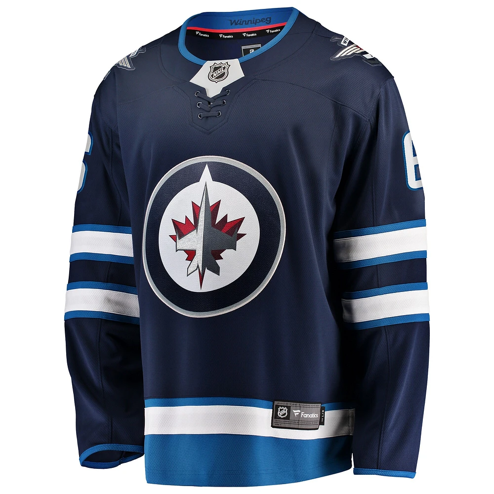 Fanatics pour hommes Colin Miller bleu marine Jets de Winnipeg domicile Premier maillot joueur échappé