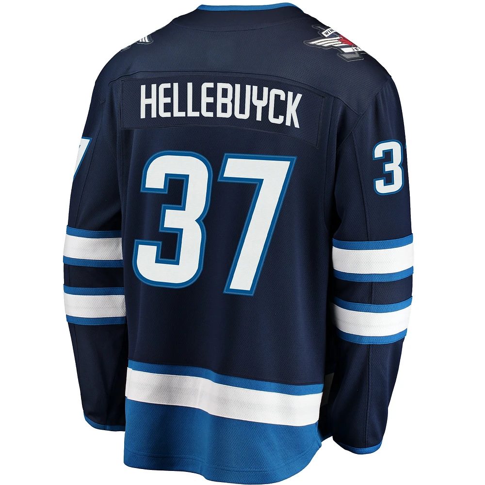 Men's Fanatics Connor Hellebuyck Navy Winnipeg Jets Breakaway - Jersey