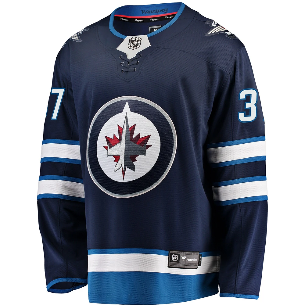 Men's Fanatics Connor Hellebuyck Navy Winnipeg Jets Breakaway Replica Jersey