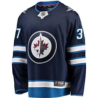 Men's Fanatics Connor Hellebuyck Navy Winnipeg Jets Breakaway Replica Jersey