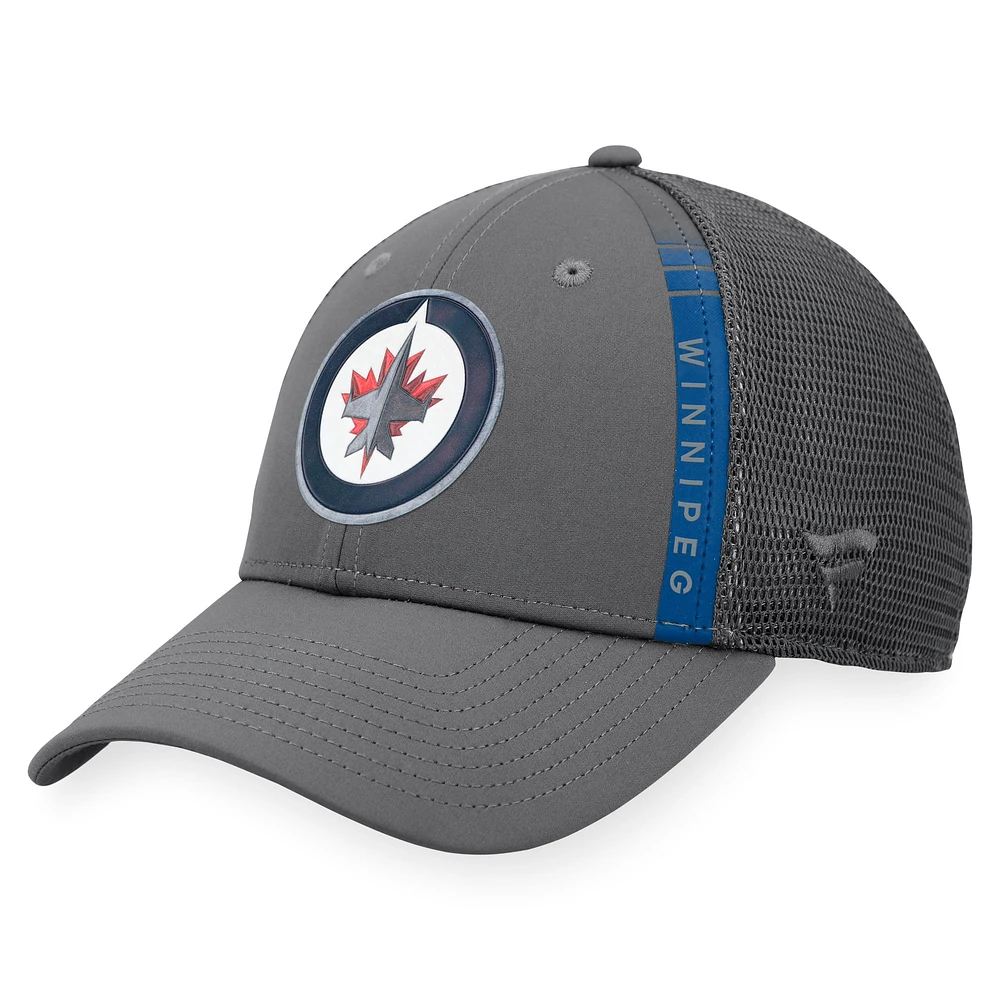 Men's Fanatics Gray Winnipeg Jets Authentic Pro Home Ice - Trucker Snapback Hat