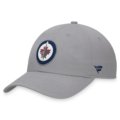 Casquette réglable pour hommes Fanatics gris Winnipeg Jets Extra Time