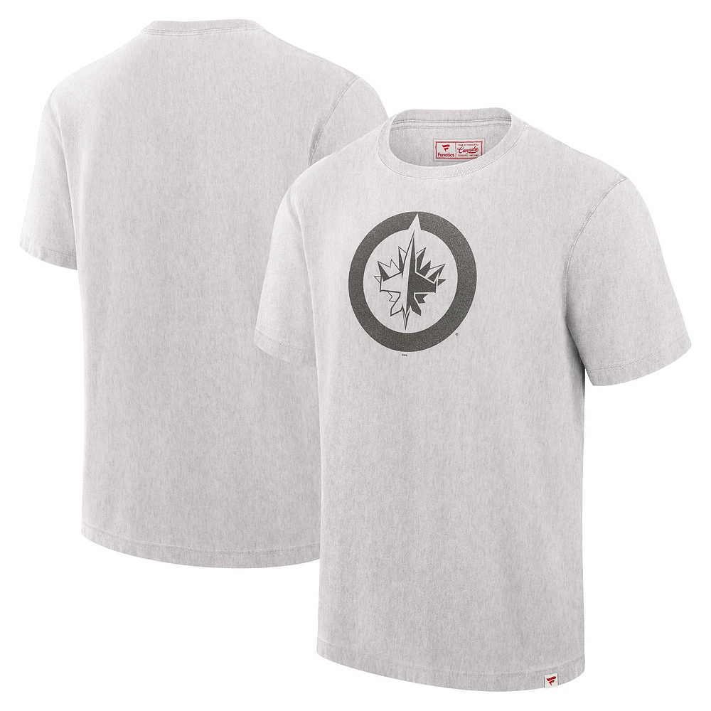 T-shirt gris pour hommes Fanatics Winnipeg Jets fabriqué au Canada