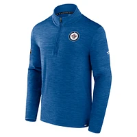 Men's Fanatics  Heather Blue Winnipeg Jets Authentic Pro Lightweight Quarter-Zip Pullover