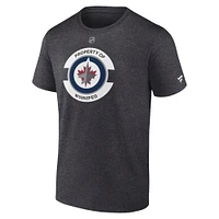 Men's Fanatics Heather Charcoal Winnipeg Jets Authentic Pro Core Secondary T-Shirt