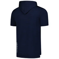 Sweat à capuche manches courtes Authentic Pro pour homme, bleu marine chiné, des Jets de Winnipeg