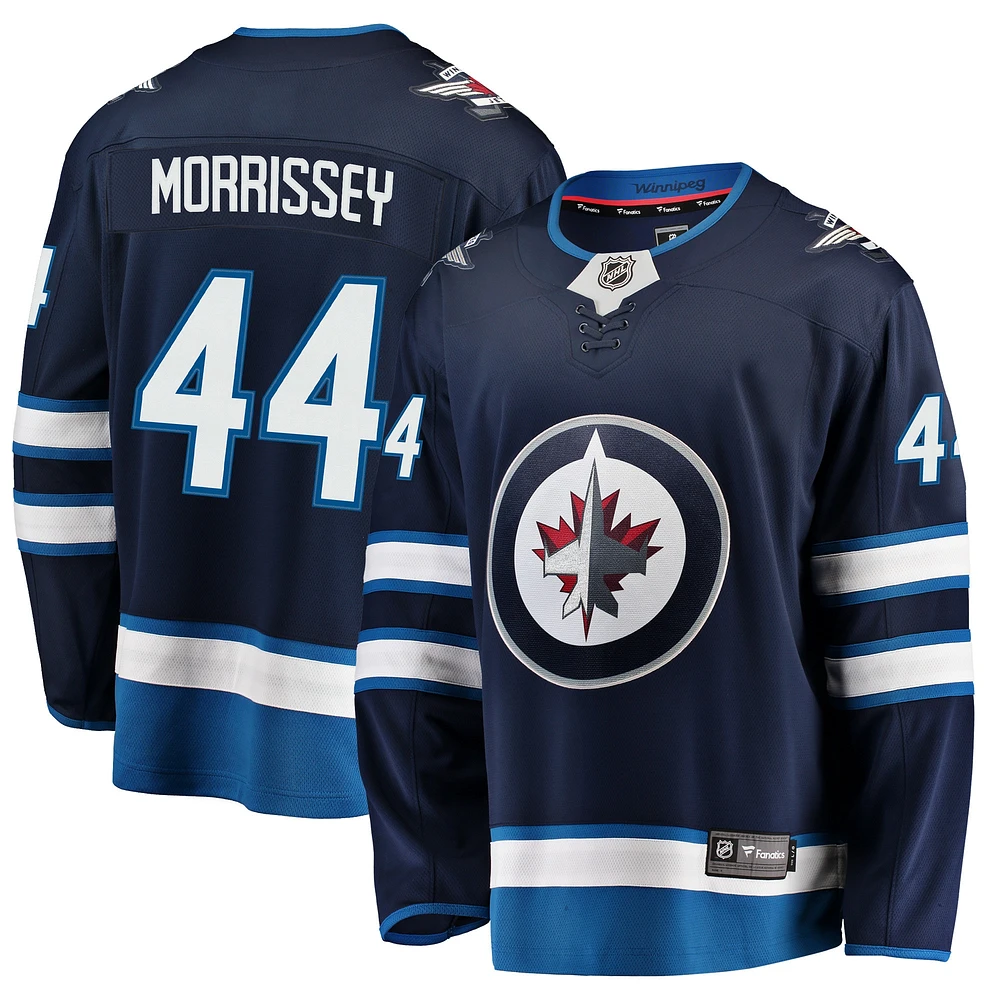 Maillot de réplique Breakaway des Jets Winnipeg la marine Fanatics Josh Morrissey pour hommes