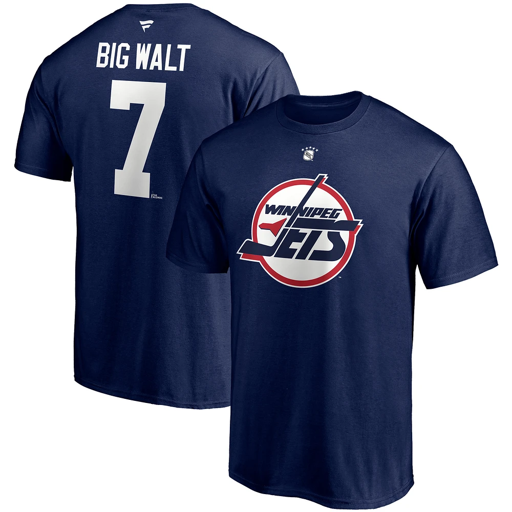 Men's Fanatics Keith Tkachuk Navy Winnipeg Jets Authentic Stack Retired Player Name & Number - T-Shirt