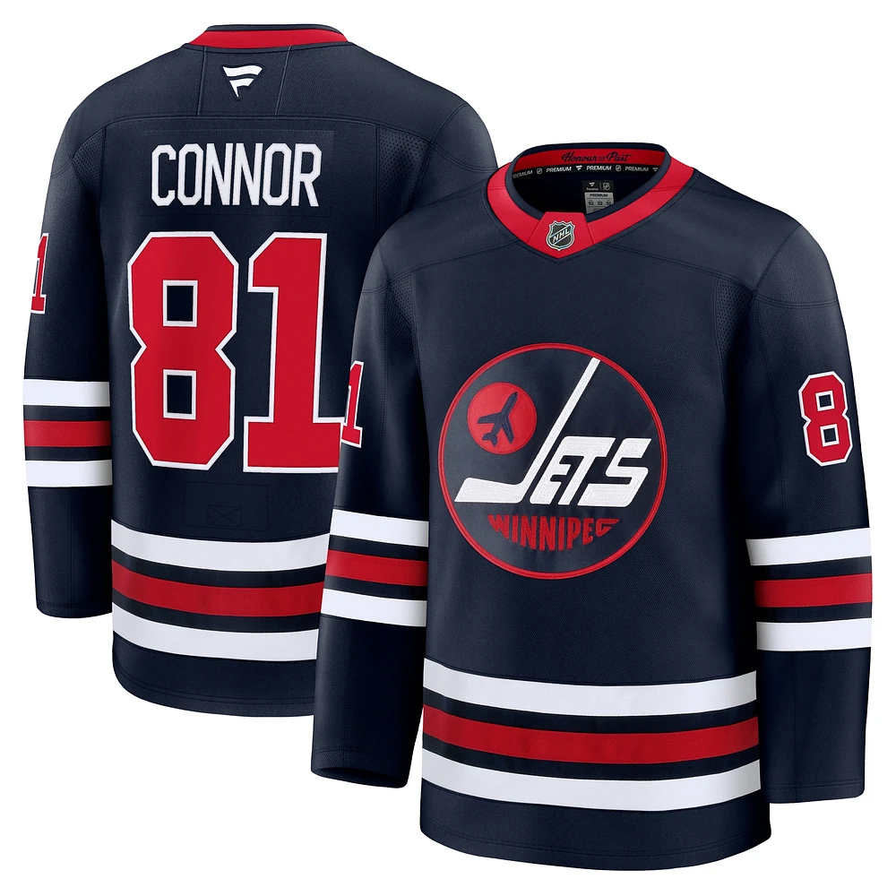 Maillot de joueur alternatif Premium pour hommes Fanatics Kyle Connor bleu marine des Winnipeg Jets