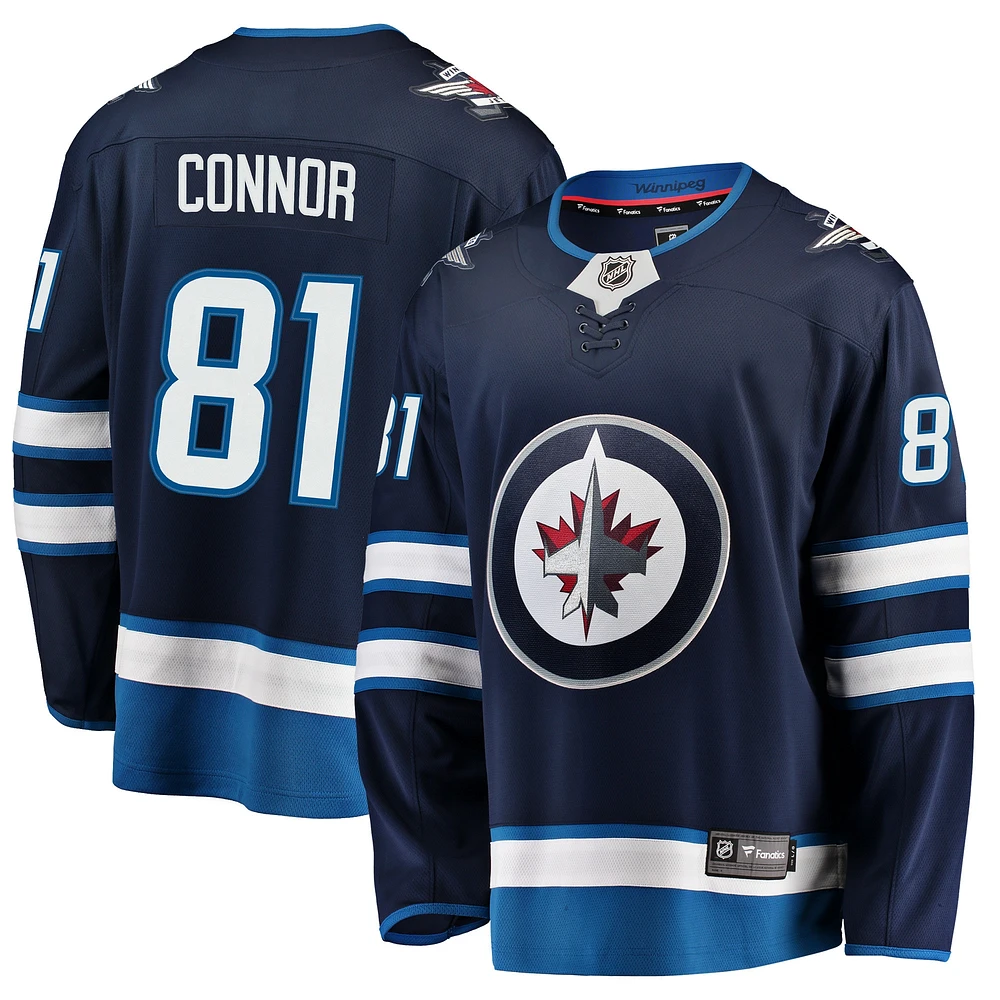 Fanatiques pour hommes de marque Kyle Connor Navy Winnipeg Jets Breakaway - Maillot