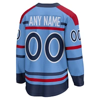 Maillot personnalisé Fanatics pour hommes, bleu clair, Jets de Winnipeg, anniversaire Premier Breakaway