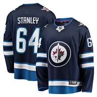 Fanatics pour hommes Logan Stanley Navy Jets de Winnipeg Accueil Premier Maillot joueur échappé