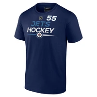 T-shirt avec nom et numéro Fanatics Mark Scheifele pour hommes, bleu marine, Winnipeg Jets Authentic Pro Prime